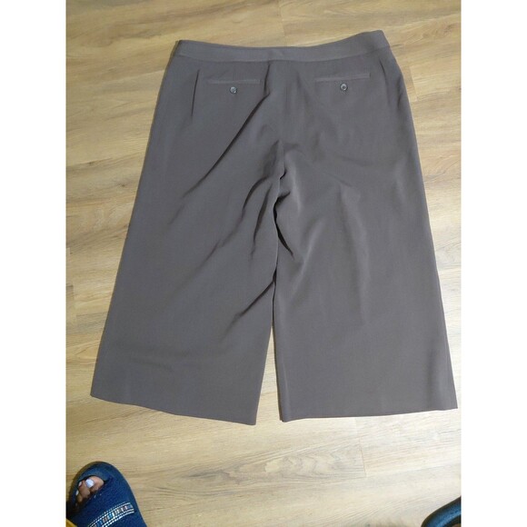 Style & Co Brown 16 Zip Up Culottes Wide Leg Cropped Capri Minamalist Staple - Picture 5 of 8